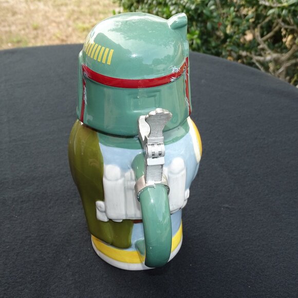 Star Wars Boba‎ Fett Stein - Collectible 22oz Ceramic Mug with Metal Hinge - Picture 4 of 13